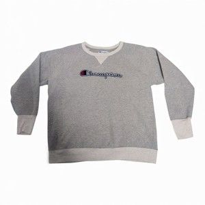 Champion Women's Gray Crewneck Sweatshirt - Size L